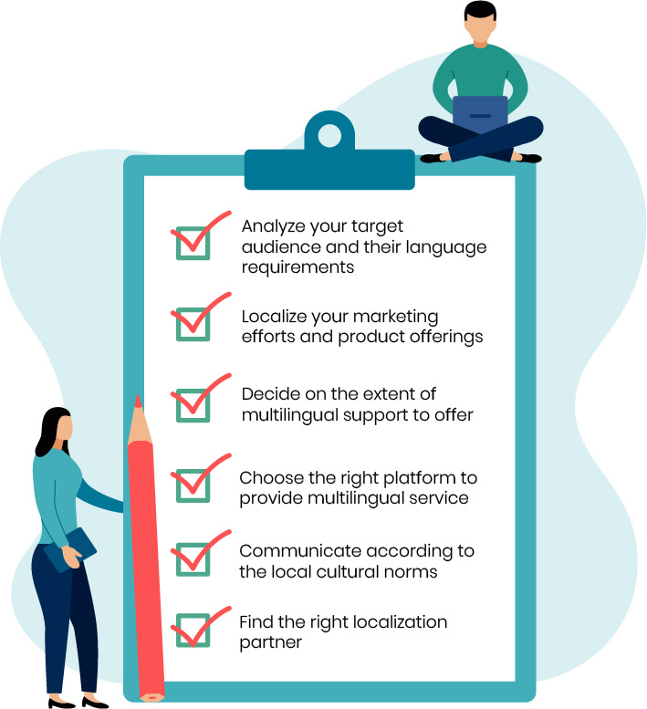 Multilingual customer service checklist