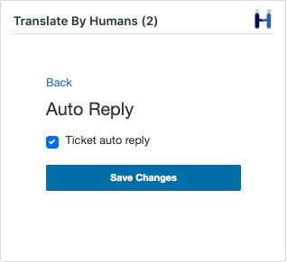Enabling auto reply on the Translate By Humans Zendesk app