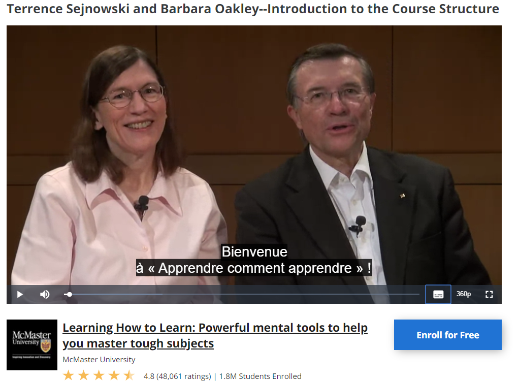 Multilingual subtitles Coursera course