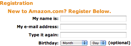 Amazon Sign-up in English